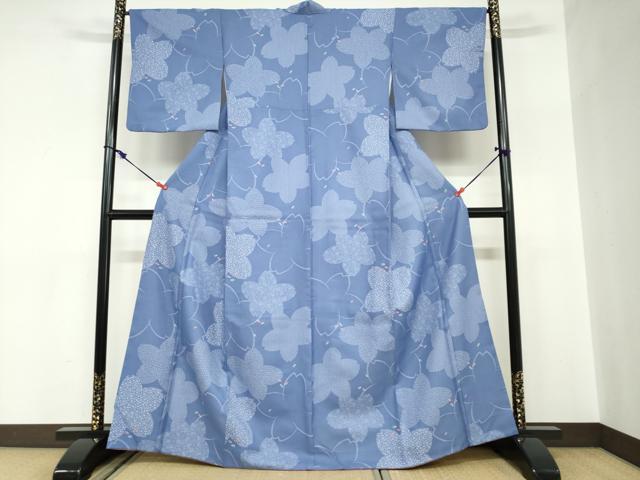 平和屋着物●小紋 舞桜文 洗える着物 DABC2578ud