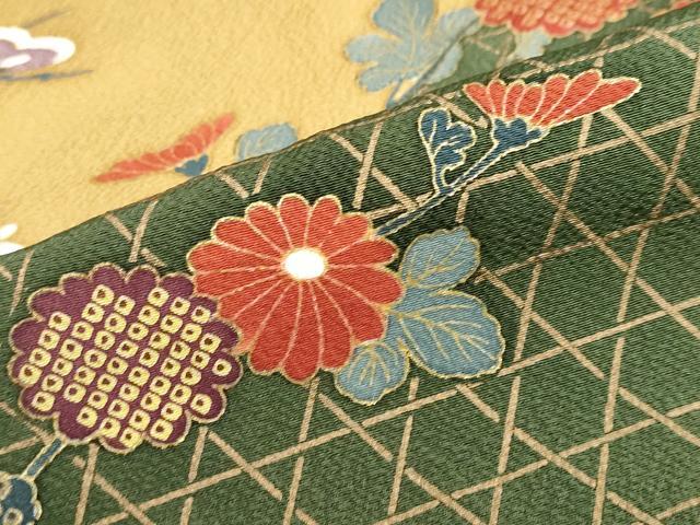 平和屋着物●訪問着 楽器草花文 金彩 正絹 逸品 DABC2619ud