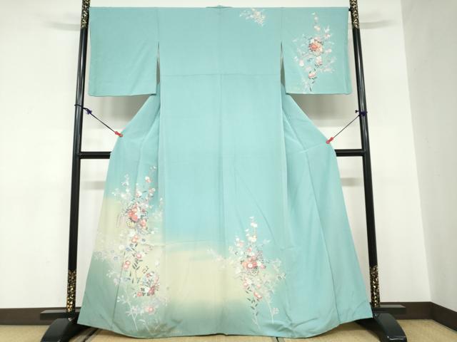 平和屋着物●訪問着 花車文 暈し染め 金彩 正絹 逸品 DABC2621ud