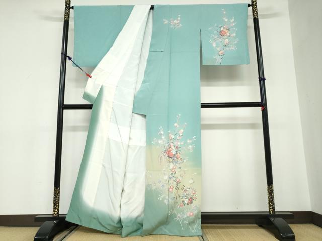 平和屋着物●訪問着 花車文 暈し染め 金彩 正絹 逸品 DABC2621ud