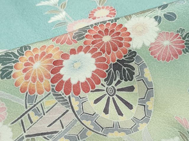 平和屋着物●訪問着 花車文 暈し染め 金彩 正絹 逸品 DABC2621ud