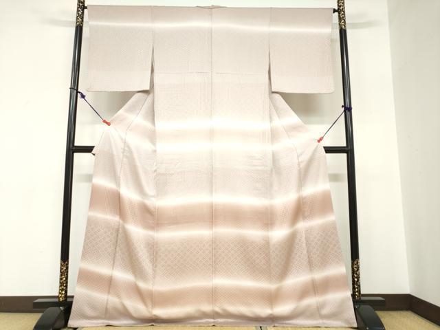 平和屋着物●訪問着 鹿の子菱文 暈し染め 正絹 逸品 DABC2629ud