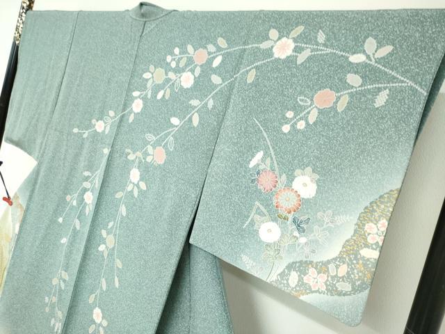 平和屋着物●訪問着 道長草花籬文 暈し染め 金彩 正絹 逸品 DABC2631ud