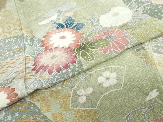 平和屋着物●訪問着 道長草花籬文 暈し染め 金彩 正絹 逸品 DABC2631ud
