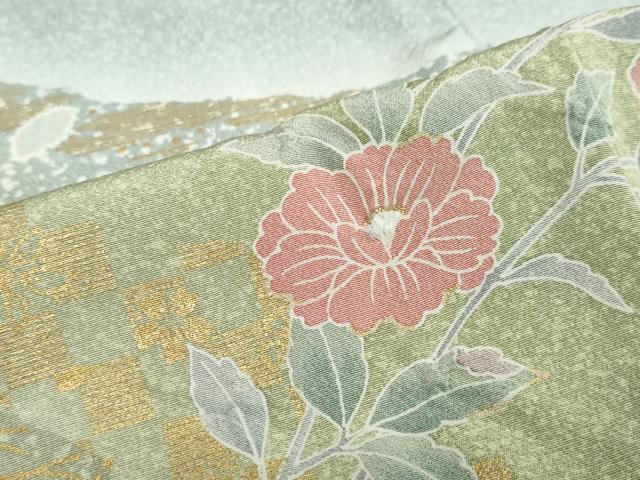 平和屋着物●訪問着 道長草花籬文 暈し染め 金彩 正絹 逸品 DABC2631ud