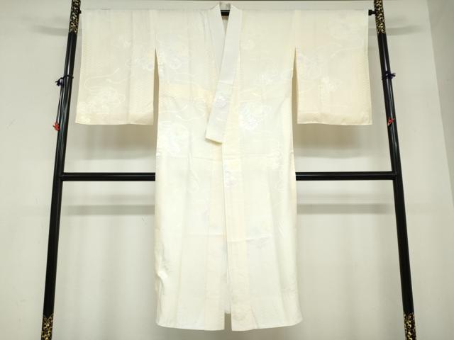 平和屋着物●長襦袢 無双仕立て 鼓草花文 暈し染め 正絹 逸品 DABC2642ud