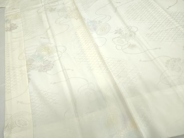 平和屋着物●長襦袢 無双仕立て 鼓草花文 暈し染め 正絹 逸品 DABC2642ud