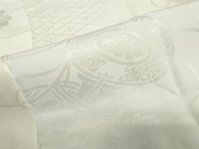 平和屋着物●長襦袢 無双仕立て 鼓草花文 暈し染め 正絹 逸品 DABC2642ud