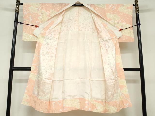 平和屋着物●長襦袢 無双仕立て 流水枝梅文 正絹 逸品 未使用 DABC2647ud