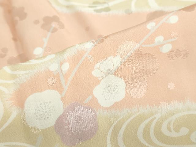 平和屋着物●長襦袢 無双仕立て 流水枝梅文 正絹 逸品 未使用 DABC2647ud