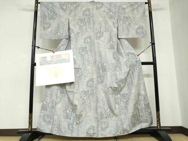 平和屋着物●都喜ヱ門 本場大島紬 木曽路詞情 証紙付き 藤絹織物謹製 正絹 逸品 未使用 DABC2666ud