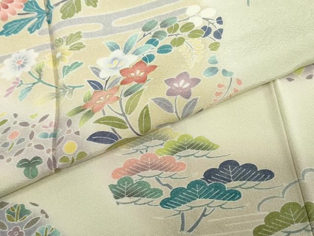 平和屋着物●訪問着 道長草花文 暈し染め 正絹 逸品 DABC2668ud