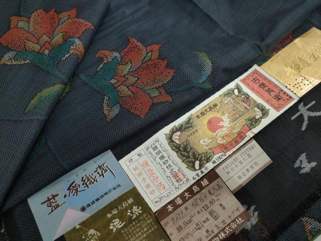 平和屋着物○都喜ヱ門 本場大島紬 六通柄袋帯 虹彩 抽象