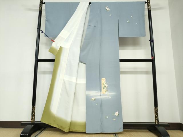 平和屋着物●本加賀友禅作家 南 克治 訪問着 飾花文 正絹 逸品 未使用 DABC2673ud