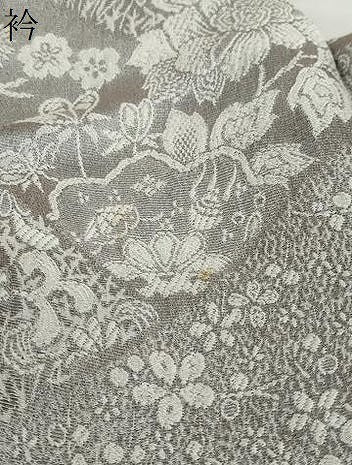 平和屋着物●山岡古都・古都染人 染織美術品 薬墨染 天目織 お召 草花文 正絹 逸品 DABC2688ud