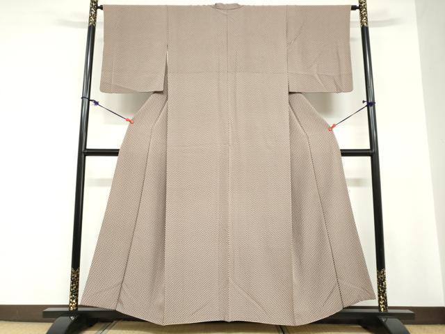 平和屋着物●上質な小紋 菱文 正絹 逸品 DABC2696ud