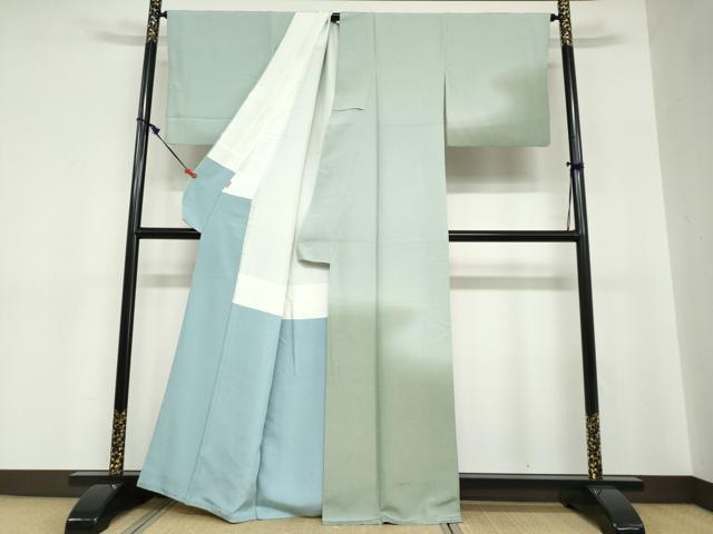平和屋着物●江戸小紋 訪問着 霞文 鮫小紋柄 暈し染め ますいわ屋扱い 正絹 逸品 DABC2699ud