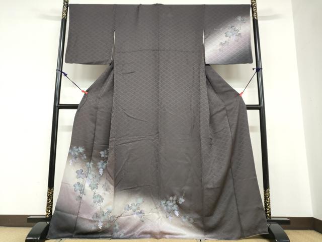 平和屋着物●訪問着 葡萄蔦の葉文 暈し染め 金彩 正絹 逸品 DABC2707ud