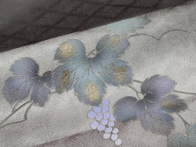 平和屋着物●訪問着 葡萄蔦の葉文 暈し染め 金彩 正絹 逸品 DABC2707ud