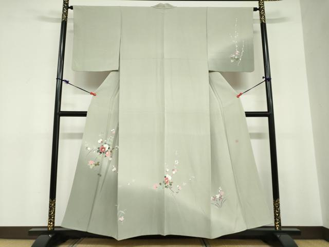平和屋着物●訪問着 友禅 作家物 草花文 暈し染め 正絹 逸品 DABC2711ud