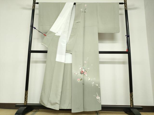 平和屋着物●訪問着 友禅 作家物 草花文 暈し染め 正絹 逸品 DABC2711ud