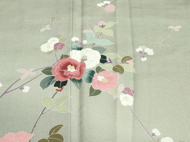 平和屋着物●訪問着 友禅 作家物 草花文 暈し染め 正絹 逸品 DABC2711ud