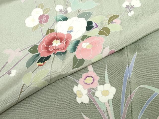 平和屋着物●訪問着 友禅 作家物 草花文 暈し染め 正絹 逸品 DABC2711ud