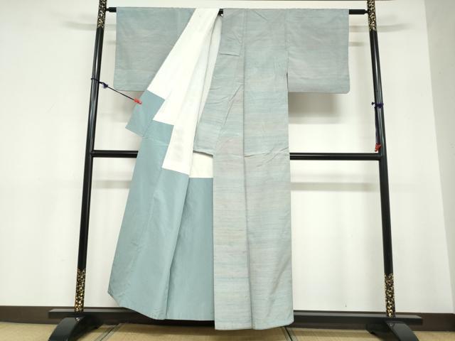 平和屋着物●紅花紬 米沢 霞文 正絹 逸品 DABC2712ud