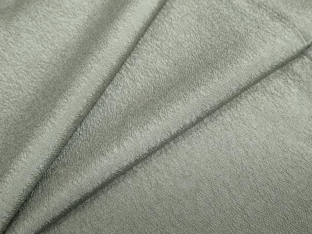 平和屋着物●上質なお召 色無地 山鳩色 正絹 逸品 DABC2731ud
