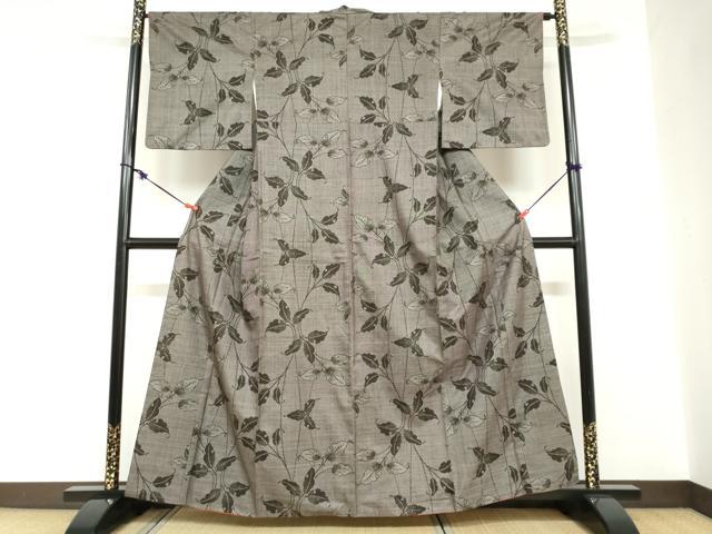 平和屋着物●本場大島紬 7マルキ 枝葉文 やまと誂製 正絹 逸品 DABC2737ud
