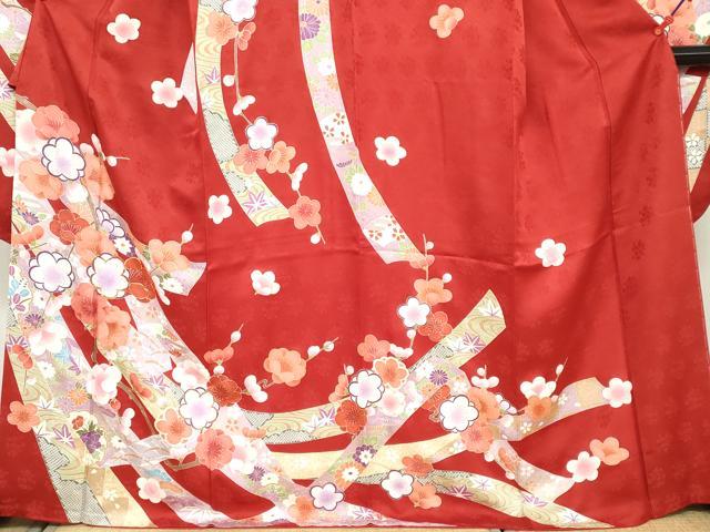 平和屋着物●豪華振袖 駒刺繍 熨斗草花文 金彩 正絹 逸品 DABC2738ud