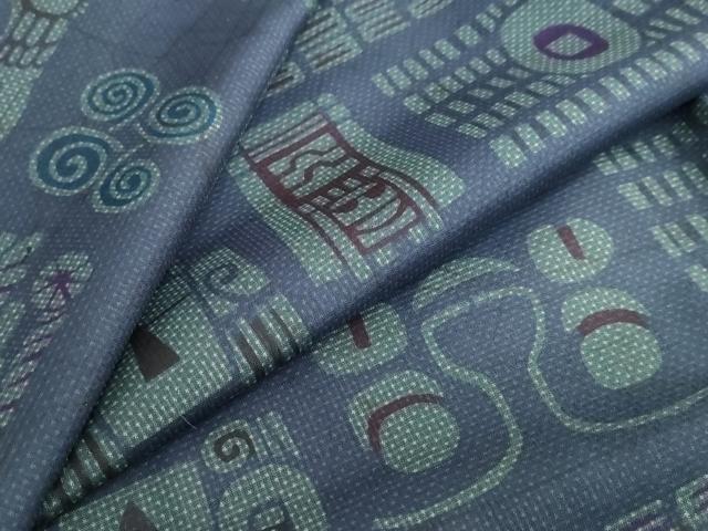 平和屋着物●本場大島紬 7マルキ 抽象文様 正絹 逸品 DABC2765ud