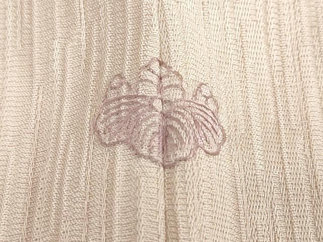 平和屋着物●訪問着 駒刺繍 ふくれ織 松皮菱草花文 金彩 正絹 逸品 DABC2768ud