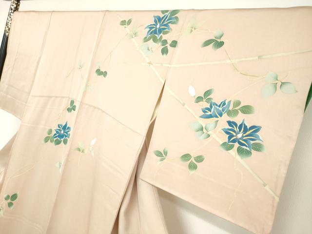平和屋着物●訪問着 友禅 作家物 朝顔 正絹 逸品 DABC2769ud