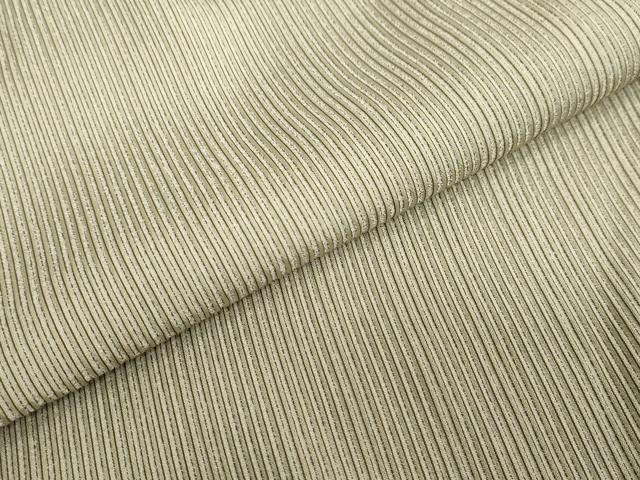 平和屋着物●上質なお召 柳茶御召 縞 反端付き 正絹 逸品 DABC2771ud