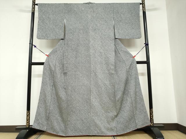 平和屋着物●大変加工の良い総絞り小紋 黒地 正絹 逸品 DABC2775ud