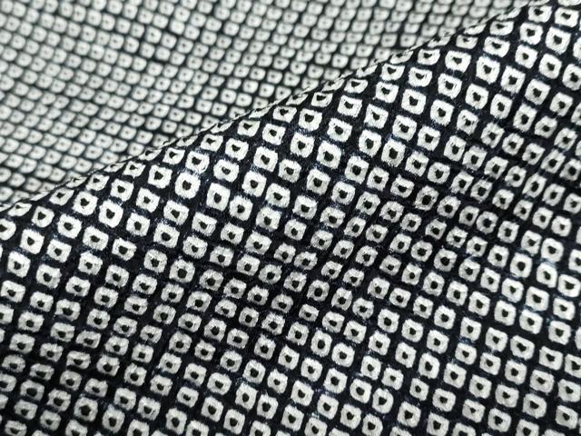 平和屋着物●大変加工の良い総絞り小紋 黒地 正絹 逸品 DABC2775ud