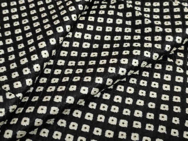 平和屋着物●大変加工の良い総絞り小紋 黒地 正絹 逸品 未使用 DABC2776ud