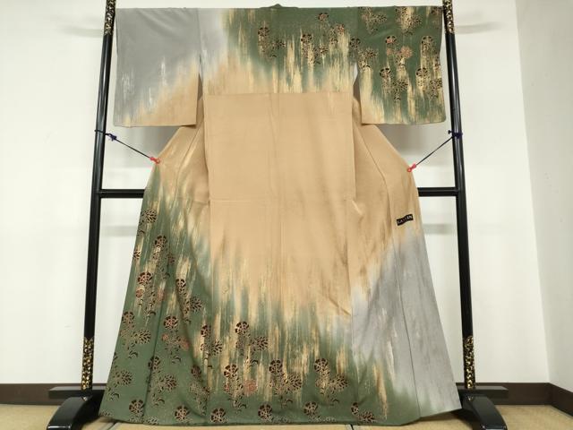 平和屋着物●訪問着 LANVINPARIS 洋花文 金彩 鈴乃屋扱い 正絹 逸品 DABC2778ud
