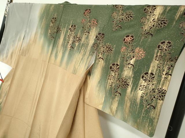 平和屋着物●訪問着 LANVINPARIS 洋花文 金彩 鈴乃屋扱い 正絹 逸品 DABC2778ud