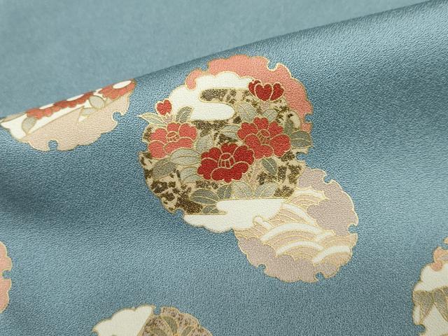 平和屋着物●訪問着 雪輪草花文 金彩 正絹 逸品 DABC2782ud