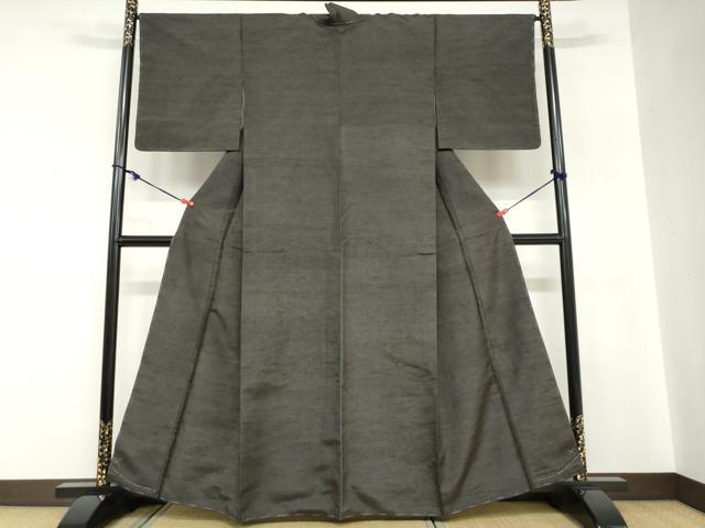 平和屋着物●上質な紬 色無地 檳榔子染色 正絹 逸品 未使用 DABC2801ud