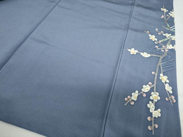 平和屋着物●豪華色留袖 友禅 作家物 流水飛鶴草花文 正絹 逸品 DABC2940ud