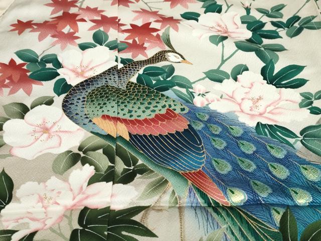 平和屋着物●豪華振袖 孔雀草花文 金彩 仮絵羽 逸品 未使用 DABC2954ud