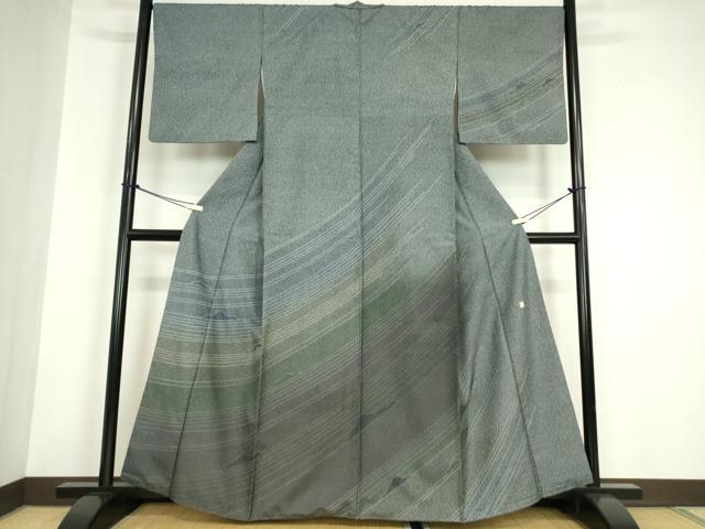 平和屋着物●石川県指定無形文化財 牛首紬 白山工房 手織り 訪問着 霞流水文 正絹 逸品 DABC3031az