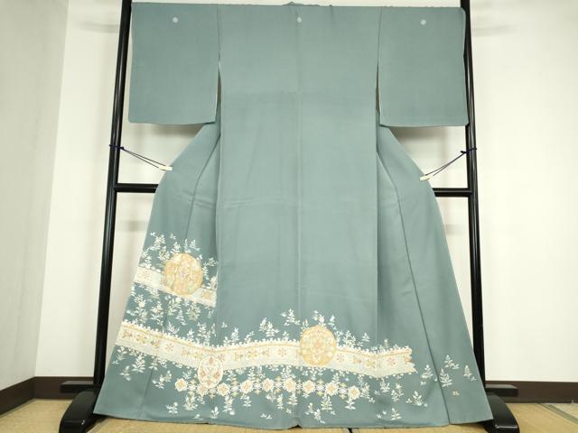 平和屋着物●豪華色留袖 正倉院花文 金彩 やまと金ラベル 正絹 逸品 未使用 DABC3189az