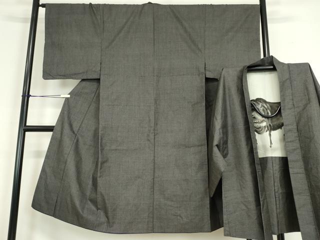 平和屋着物●男性 本場大島紬 アンサンブル 80亀甲 総詰め 正絹 逸品 DABC3209az