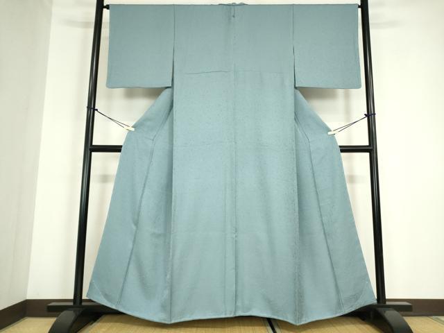 平和屋着物●上質な色無地 草花地紋 秘色色 正絹 逸品 未使用 DABC3241az