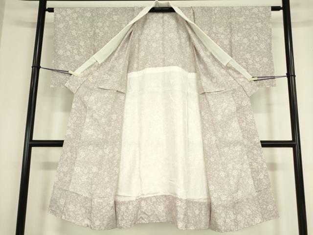 平和屋着物●長襦袢 無双仕立て 花みやび 花唐草文 反端付き 正絹 逸品 未使用 DABC3256az