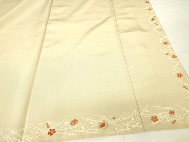 平和屋着物●上質な色無地 丁子色 正絹 逸品 DABC3280az